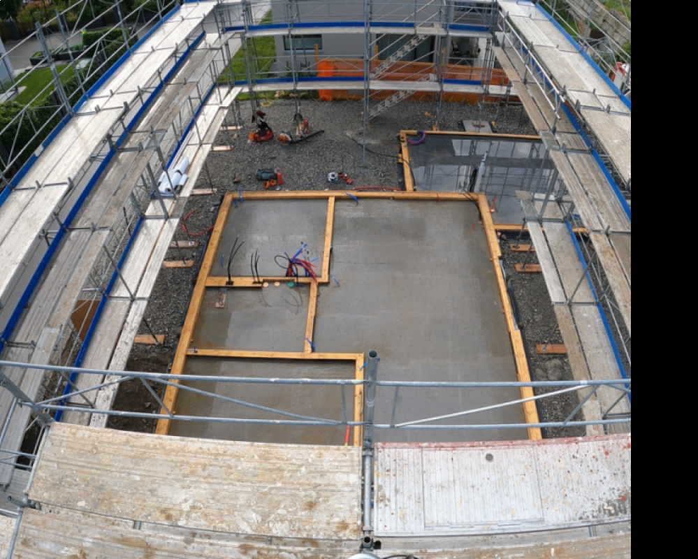 Aufrichten eines Einfamilienhauses